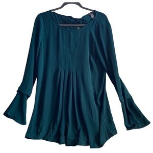 New! Pea in the Pod Maternity Top Long Belled Sleeves Soft Sheer Layered Fabric